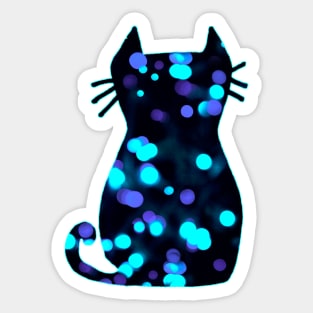 Sparkly bokeh cat Sticker